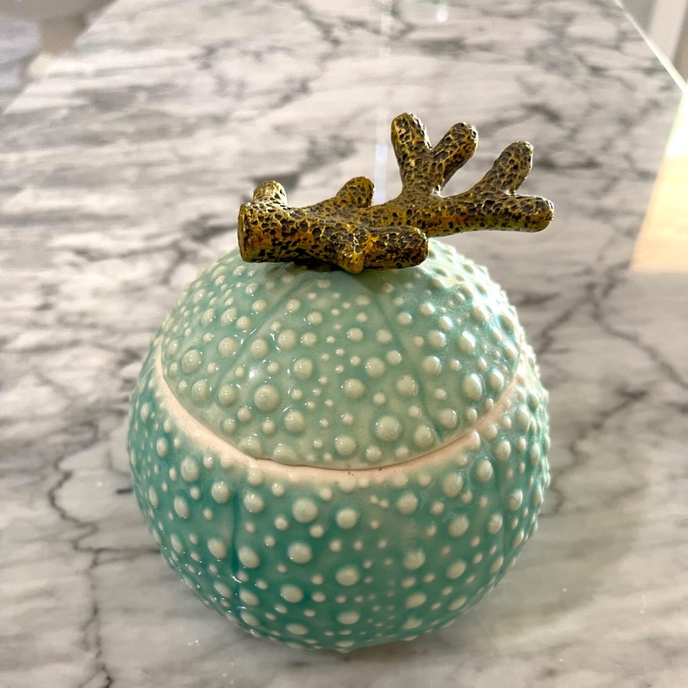 Ceramic coral covered dish